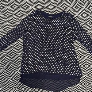 Lucky Brand Navy and Cream Tunic